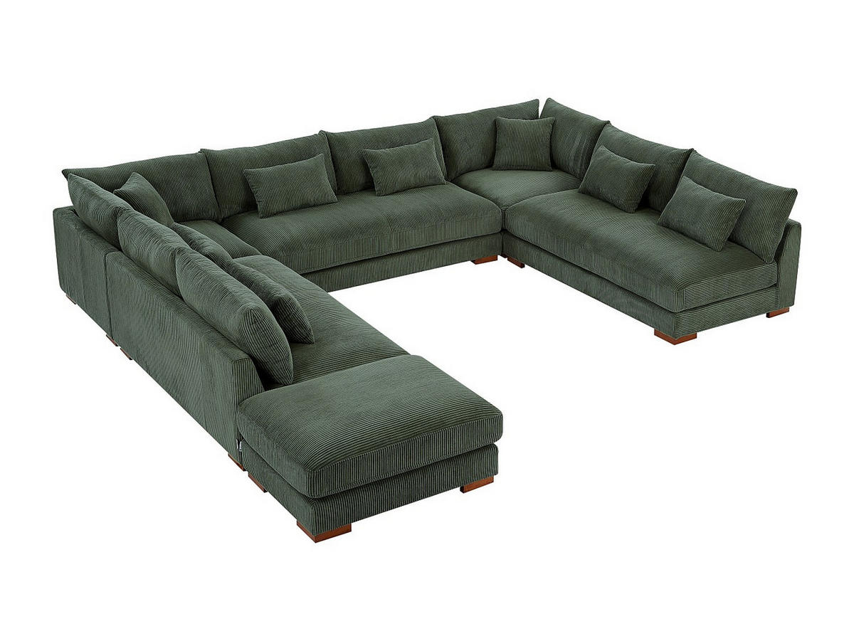 SOFA ohne Schlafmöglichkeit - 10 Personen - Samt, Stoff - Grün - - Grün, Textil (102/85/77cm) - Vente-Unique