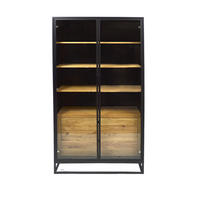 STANDVITRINE mit Massivholz CARLA - Eichefarben, Holz (100/180/45cm) - Rawood Furniture