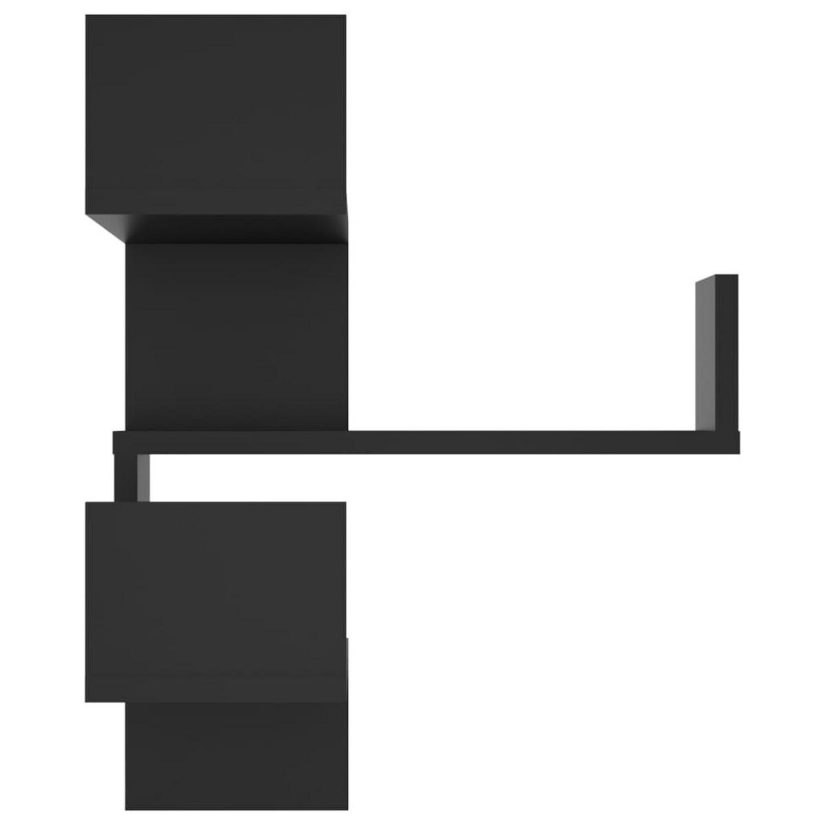 WANDREGAL für die Ecke 40/40/50 cm aus Holzwerkstoff Schwarz - Schwarz, Holz (40/50/40cm) - vidaXL