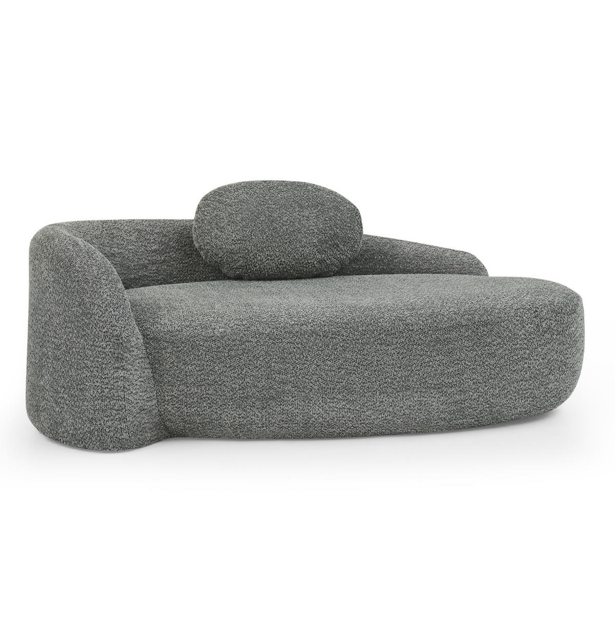 SOFA mit Kopfstützkissen Dunkelgrau Teddy - Dunkelgrau, Kunststoff (38/24.5/67cm) - Meubliv