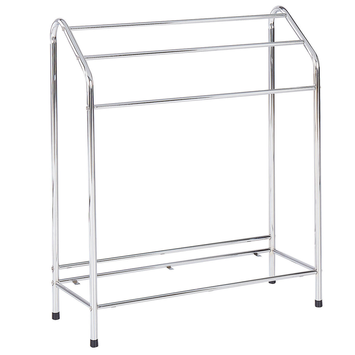 HANDTUCHSTÄNDER mit Ablage silber/dunkelbraun 72 x 85 cm 3 Muriva - Dunkelbraun/Silberfarben, Metall (72/85/27cm) - Beliani