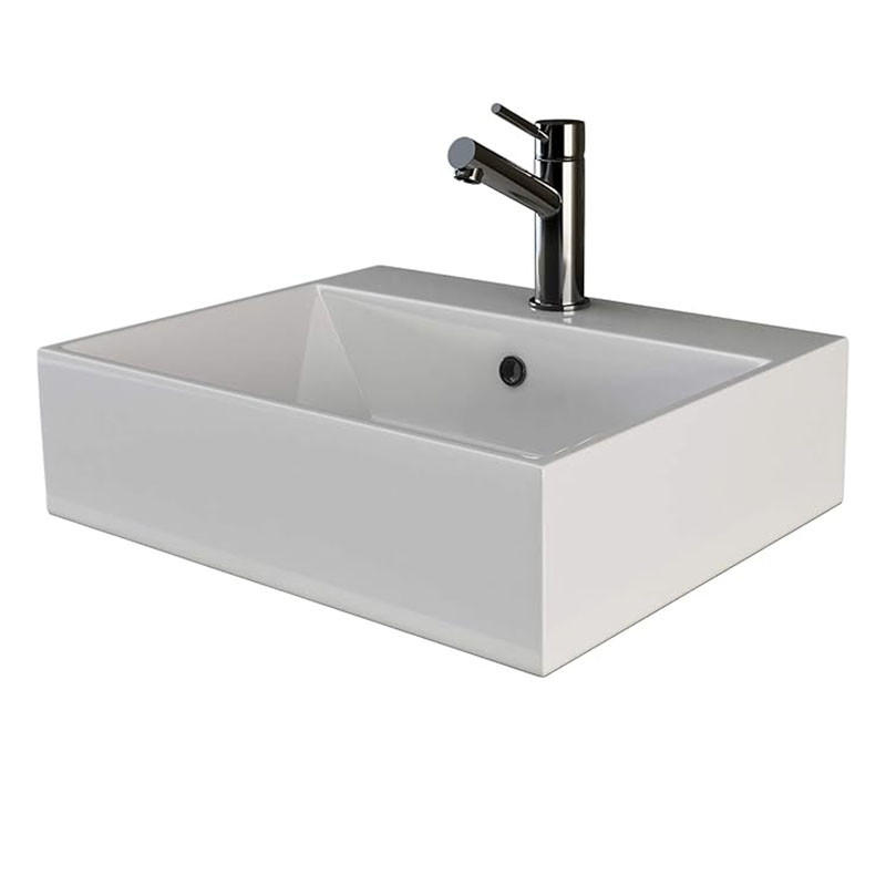 WASCHBECKEN für Badezimmer 510 x 430 x 145mm - Weiß, Keramik (51/14.5/43cm) - HOROW