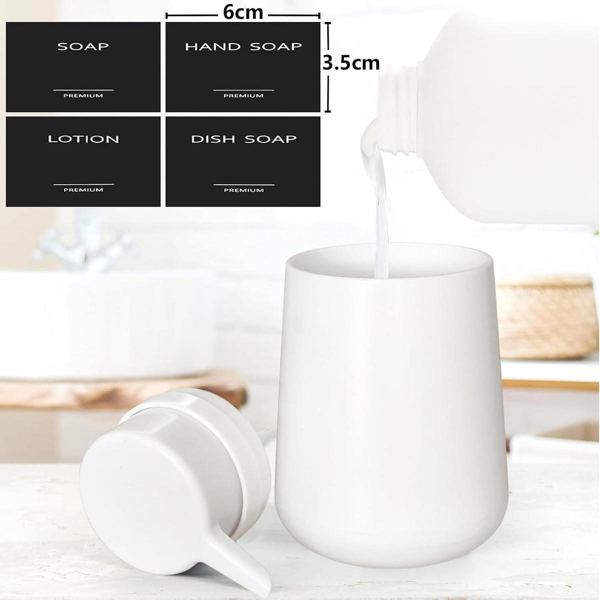 SEIFENSPENDER Set 2 Stück 320 ml Kunststoff Weiß - Weiß, Kunststoff (7.8/13.5/7.8cm)