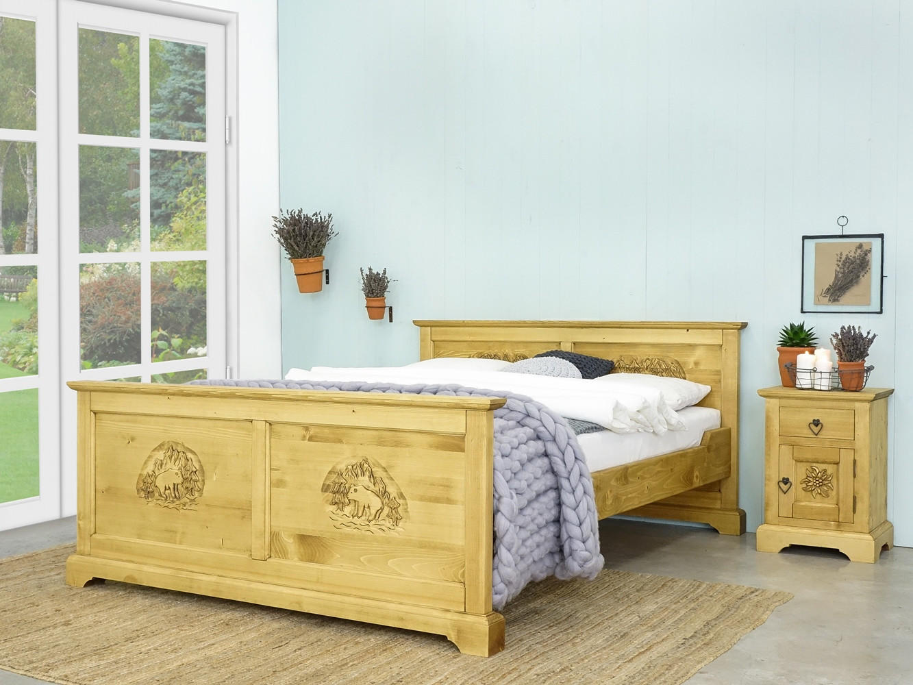 BETT aus Massivholz JAGNA - Honig, Holz (140/200cm) - Seart