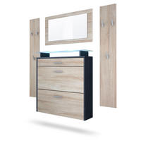 GARDEROBE Malea Fronten in Eiche sägerau - Eiche San Remo, Holzwerkstoff (180/180/23cm) - Vladon