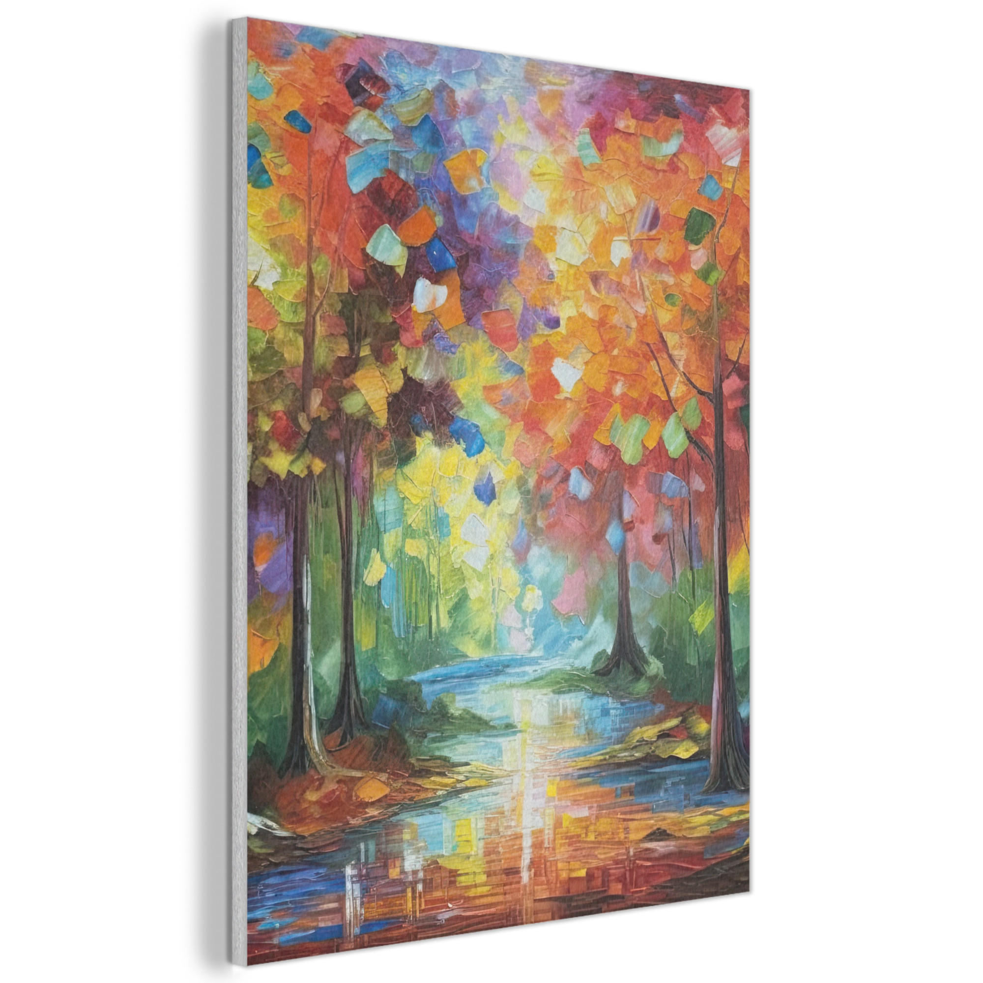 AKUSTIKBILD Landschaft - Wald - Farben - Natur Wanddeko 70x100 cm - Multicolor, Textil (70/100/0.9cm) - MuchoWow