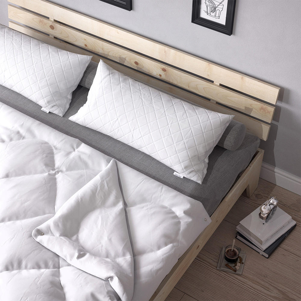 KOPFKISSEN Weiß 40 x 80 cm 2er Set - Weiß, Textil (40/80cm) - VitaliSpa