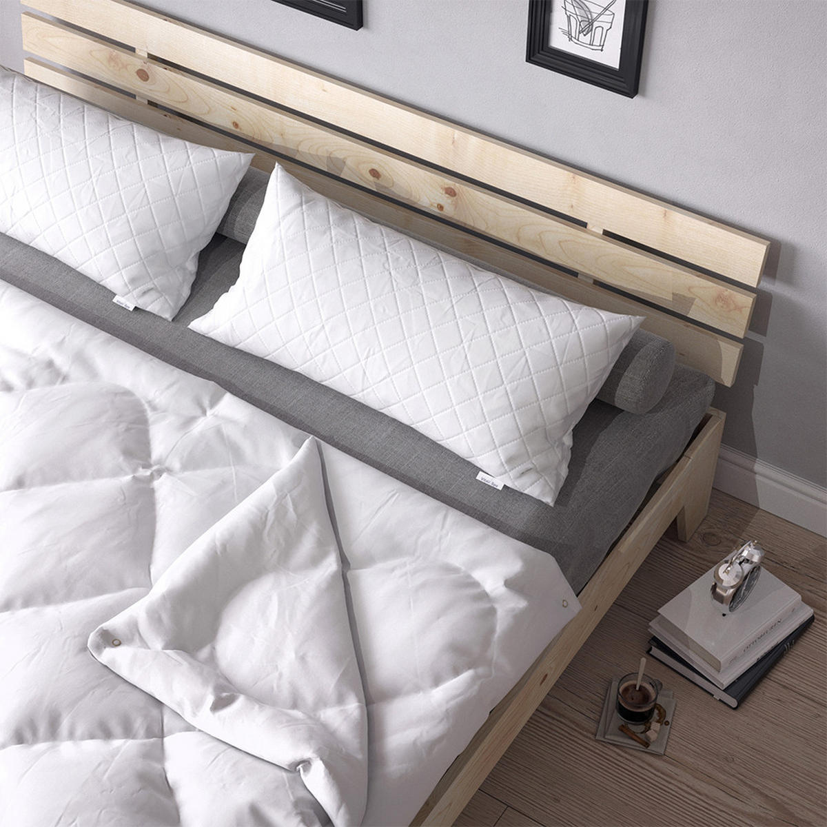 KOPFKISSEN Weiß 40 x 80 cm 2er Set - Weiß, Textil (40/80cm) - VitaliSpa
