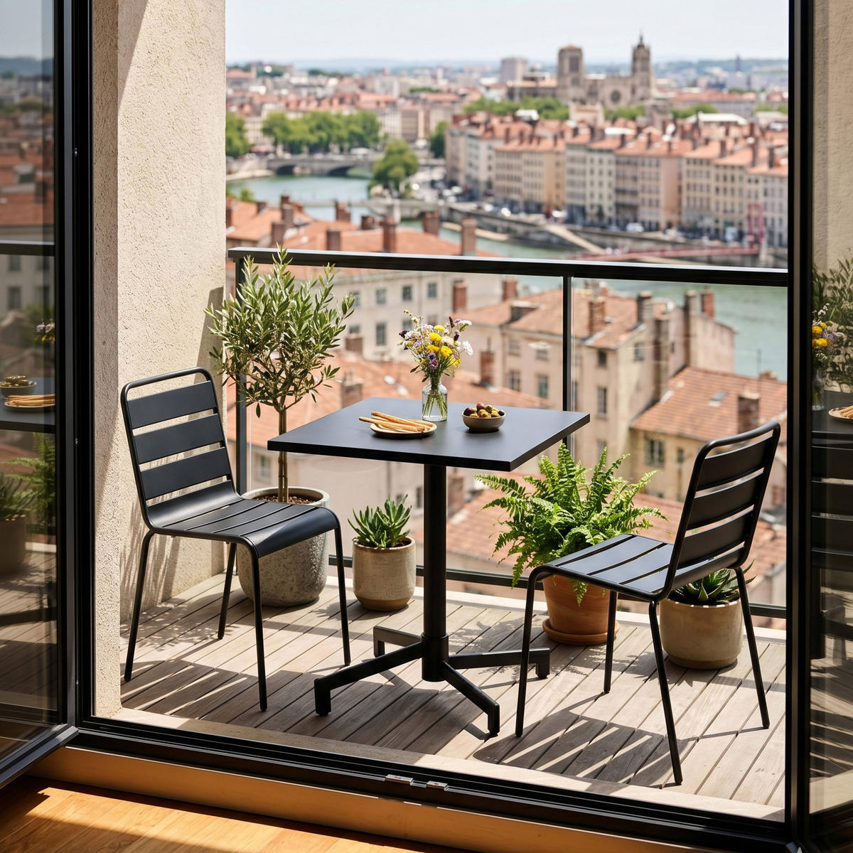 GARTENSET 3-tlg., Schwarz - Schwarz, Metall - Oviala
