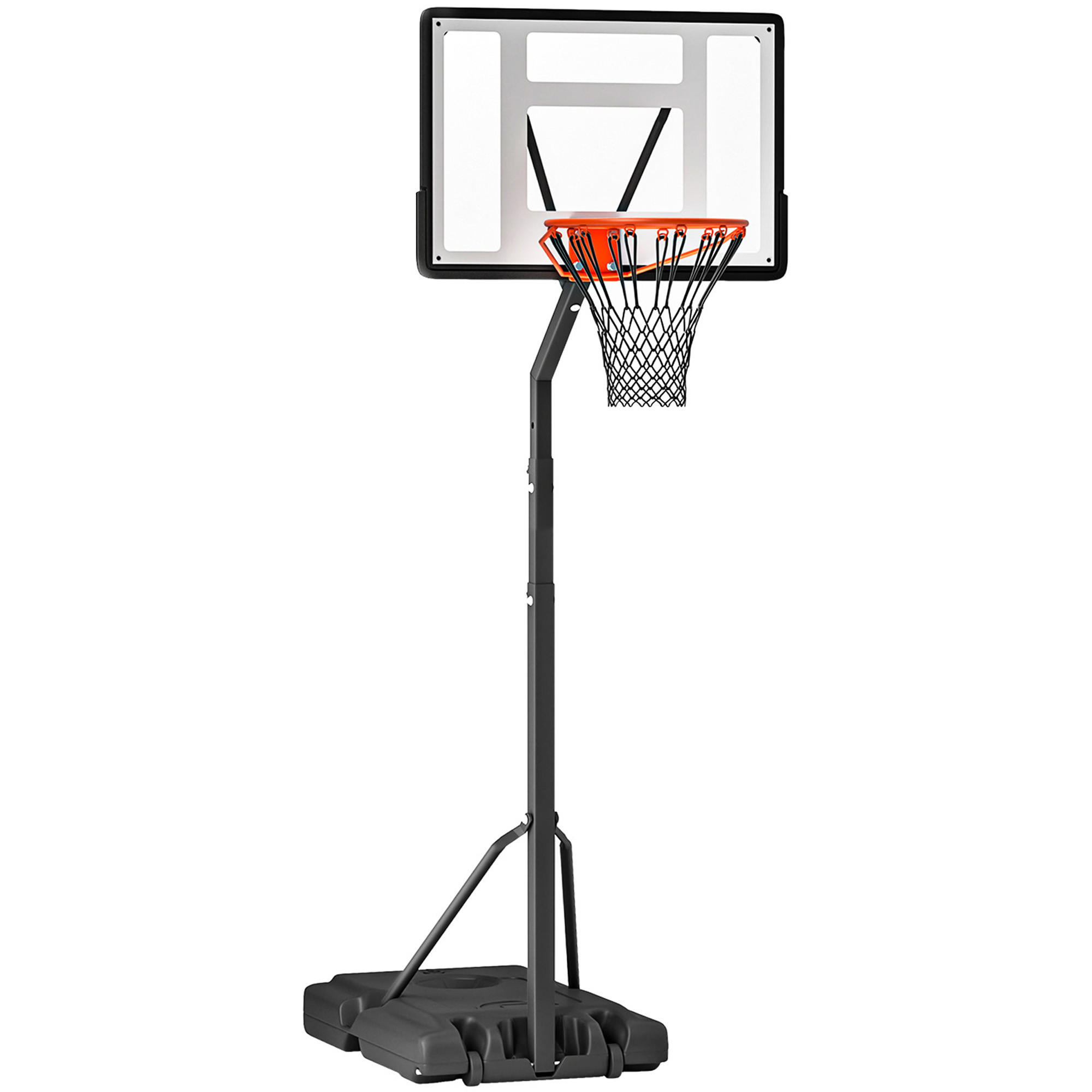 BASKETBALLKORB DE-10397 höhenverstellbar 255-305 cm Schwarz - Schwarz, Metall (165/90cm) - ComfortXL