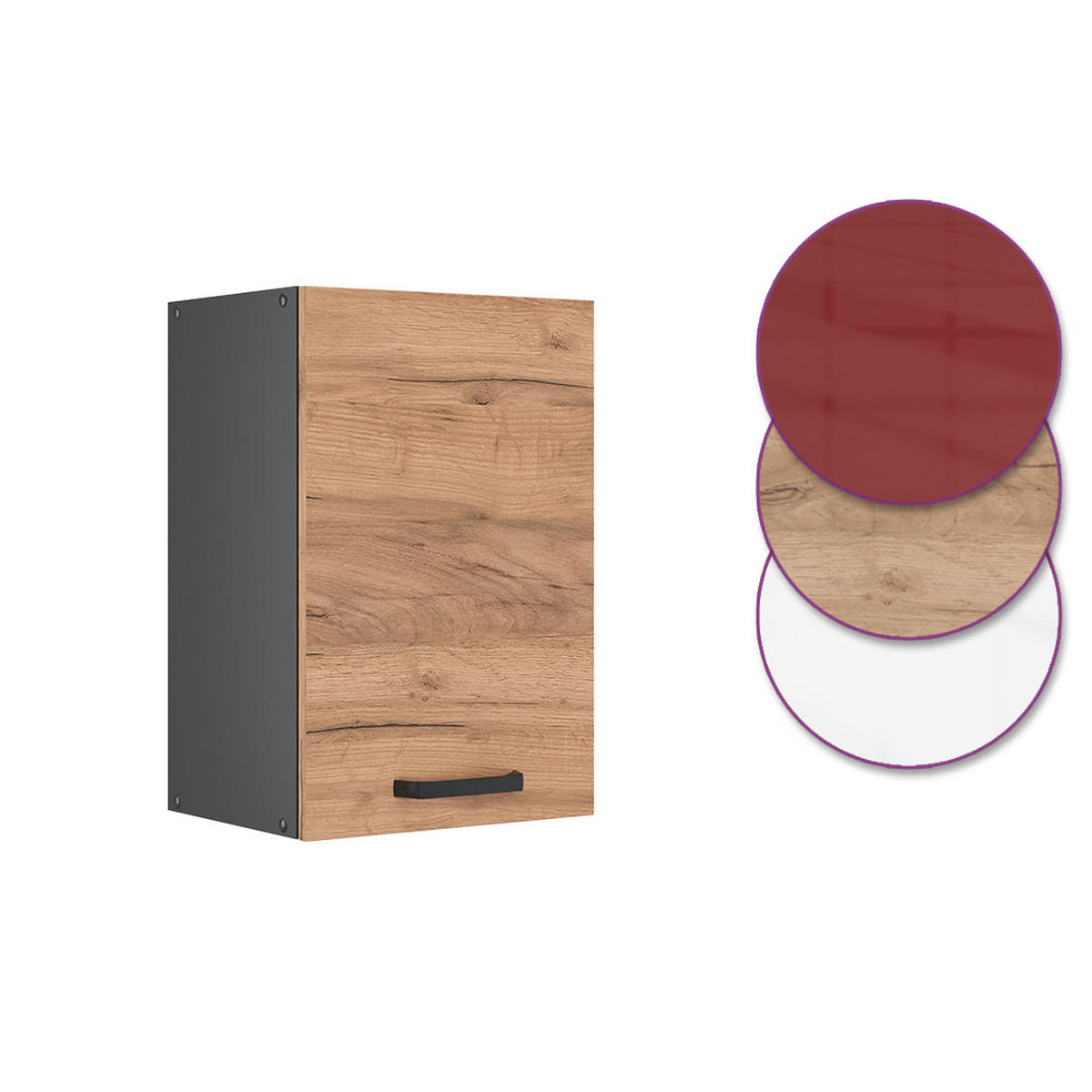 HÄNGESCHRANK R-Line Goldkraft Eiche 40 cm - Anthrazit/Eiche Wotan, Holzwerkstoff (40/60/31cm) - Vicco