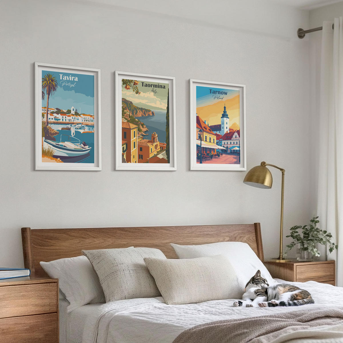 WANDBILDER 3er-Set - 40x60 cm Weißer Rahmen - Ansichten von Küstenstädten - Weiß, Kunststoff (40/60cm) - ArtPrintCave