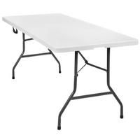 CAMPINGTISCH ,183 x 76 x 74 cm,weiß - Weiß, Kunststoff (183/76/74cm) - tectake