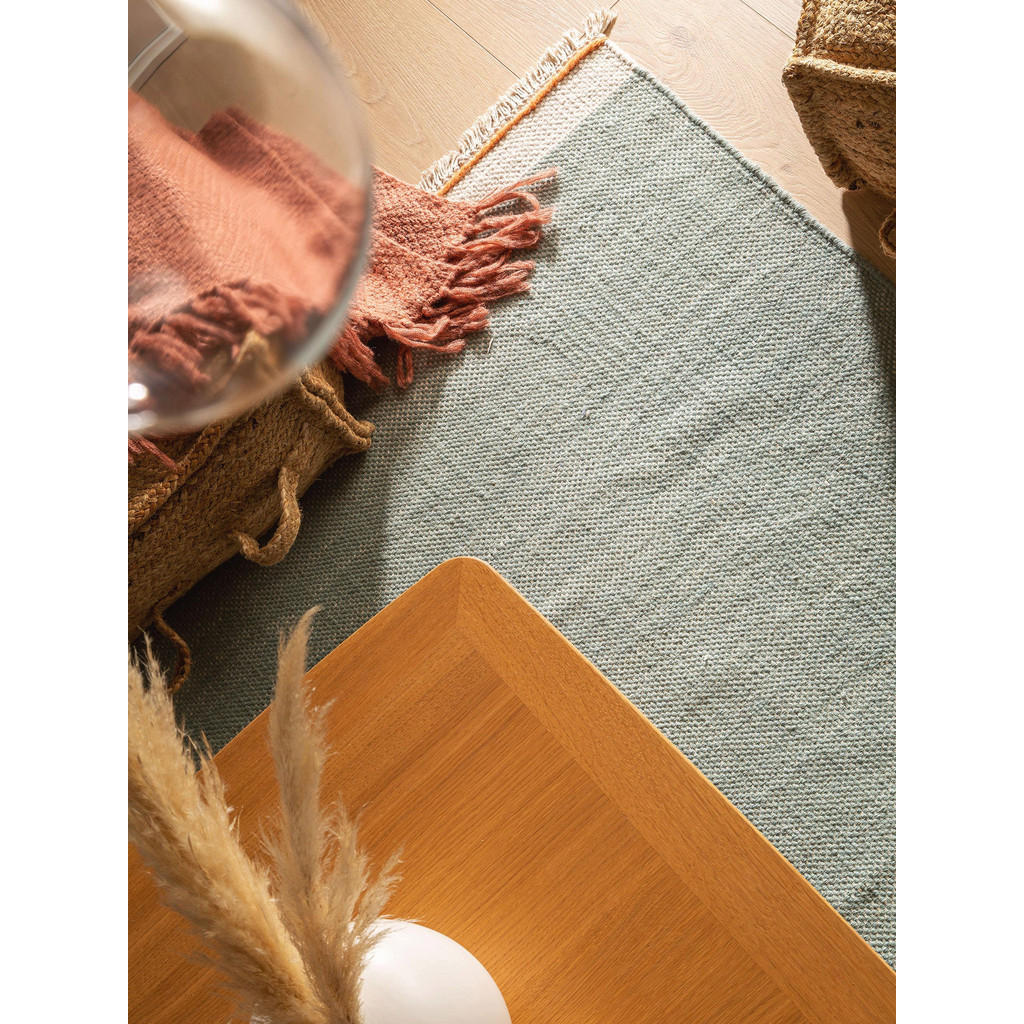 Thumbnail - benuta Pop Wollteppich, Mintgrün, Textil, Beton Optik, Rechteckig, 80x120 cm, Gots, pflegeleicht, Teppiche & Böden, Tepp...