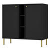 SIDEBOARD Oktio Schwarz-Graphit 100 cm - Goldfarben/Schwarz, Holzwerkstoff/Metall (100.2/95/40.8cm) - Selsey