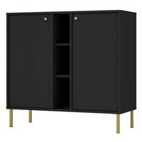 SIDEBOARD Oktio Schwarz-Graphit 100 cm - Goldfarben/Schwarz, Holzwerkstoff/Metall (100.2/95/40.8cm) - Selsey