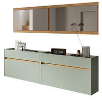 GARDEROBE-SET Salbei und Artisan Eiche, Garderobe 4-teilig, 220 x 192 cm, Borga - Salbeigrün/Eiche Artisan, Holzwerkstoff (220/192/32cm) - Inn.Furn