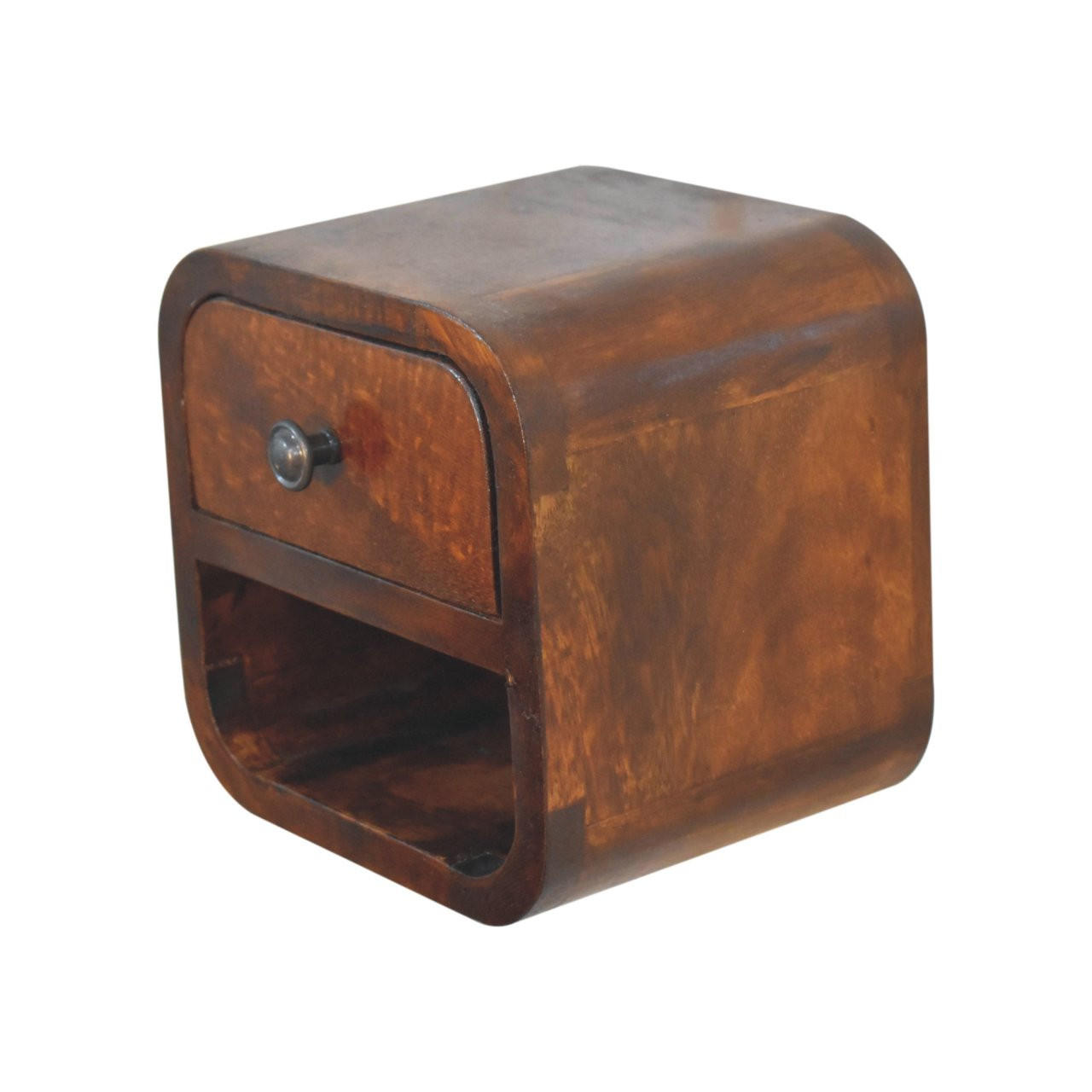 NACHTTISCH Petite - Kastanienfarben/Messingfarben, Holz/Metall (20/20/17cm) - Artisan Furniture