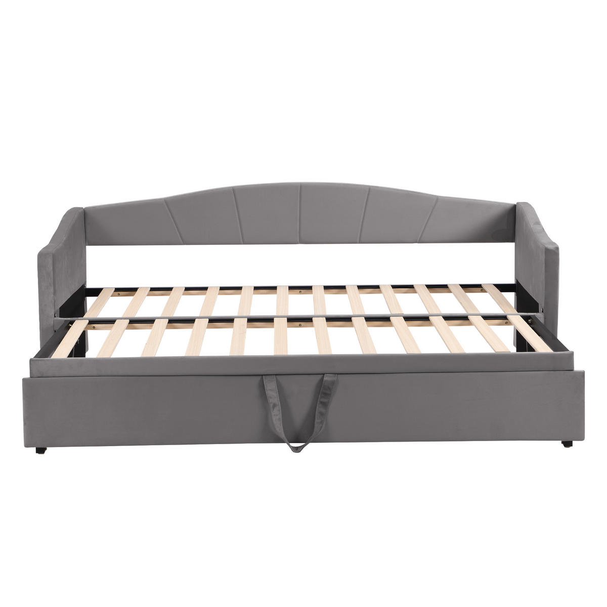 AUSZIEHBETT 90/180/200 cm DE-01743, in Grau, mit Lattenrost - Grau, Holz (90/200cm) - ComfortXL