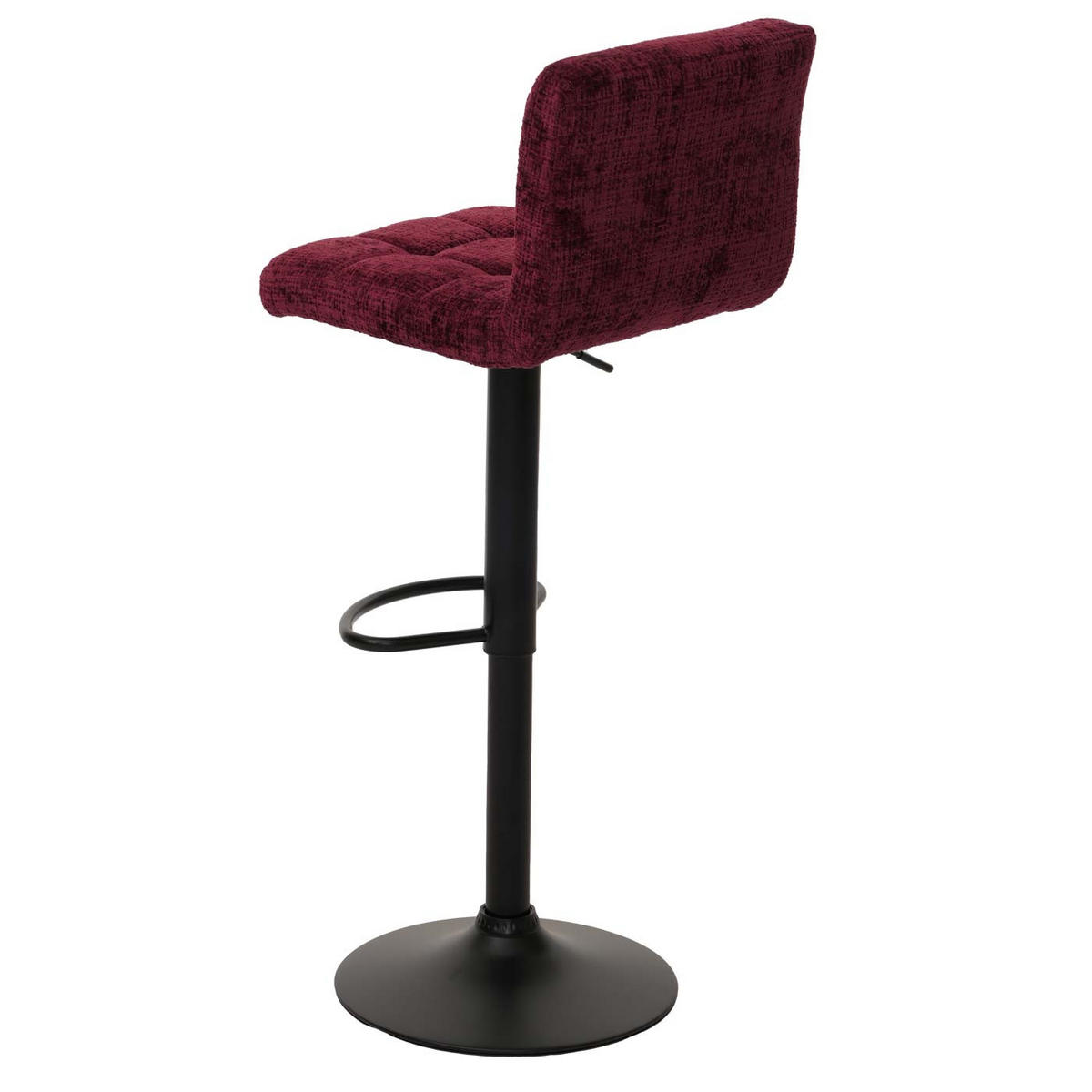 BARHOCKER 2er-Set gepolstert mit Lehne Sitzhöhe 63-83cm höhenverstellbar drehbar Stoff Chenille Bordeaux - Rot, Textil/Metall (38/107/41cm) - PROREGAL