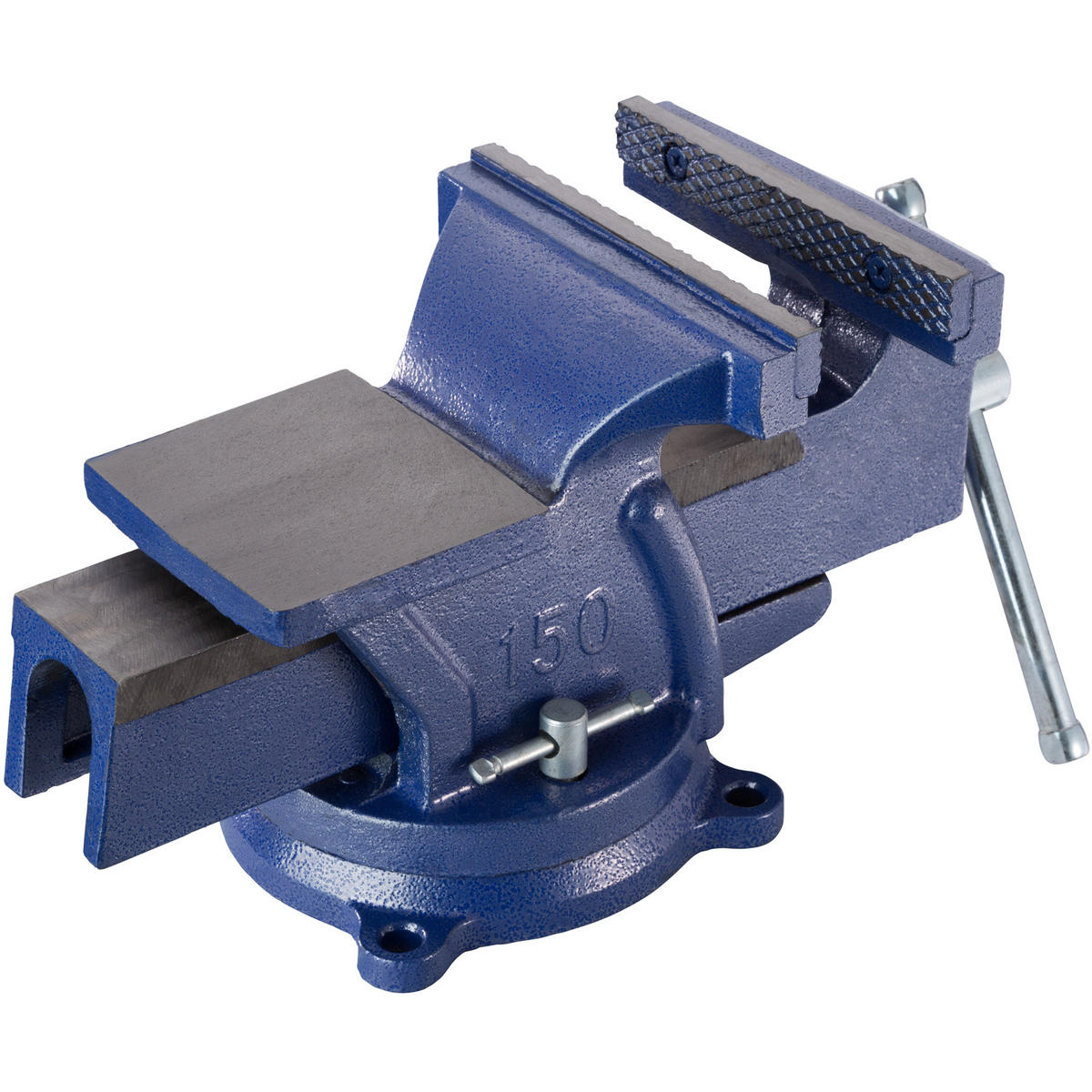 SCHRAUBSTOCK ,3 Anschraublöcher,blau - Blau, Metall (33/15/17cm) - tectake
