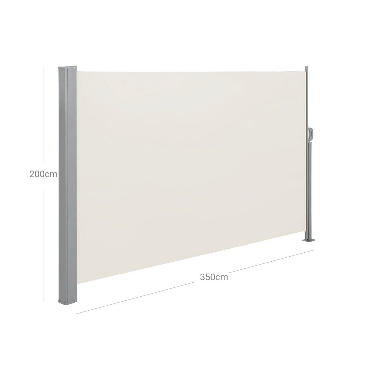 SEITENMARKISE - Creme, Metall (200/13/350cm) - Hansiro