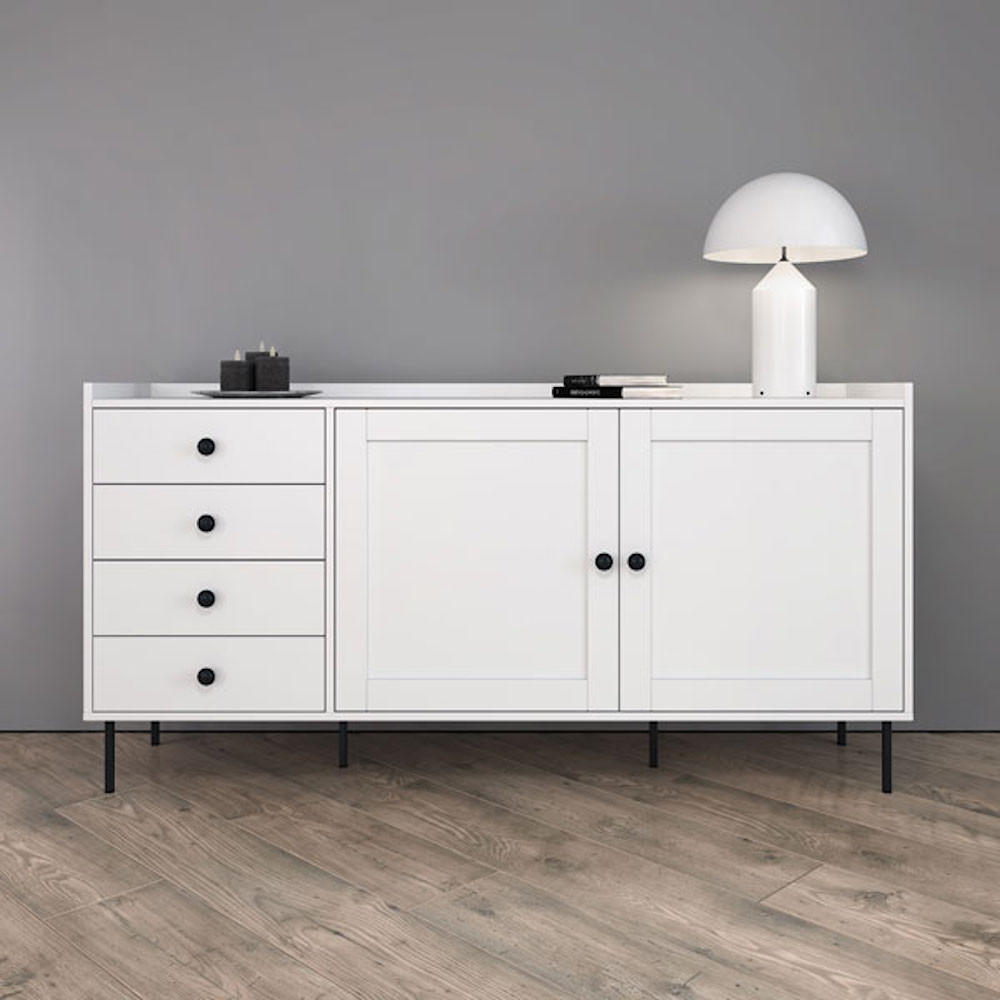 KOMMODE IDO weiß 151 / 40 / 80 cm - Weiß, Holz/Holzwerkstoff (151/80/40cm) - Feldmann-Wohnen