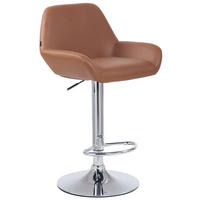 BARHOCKER Lederlook hellbraun - Hellbraun/Chromfarben, Textil/Metall (51/89/52cm) - CLP