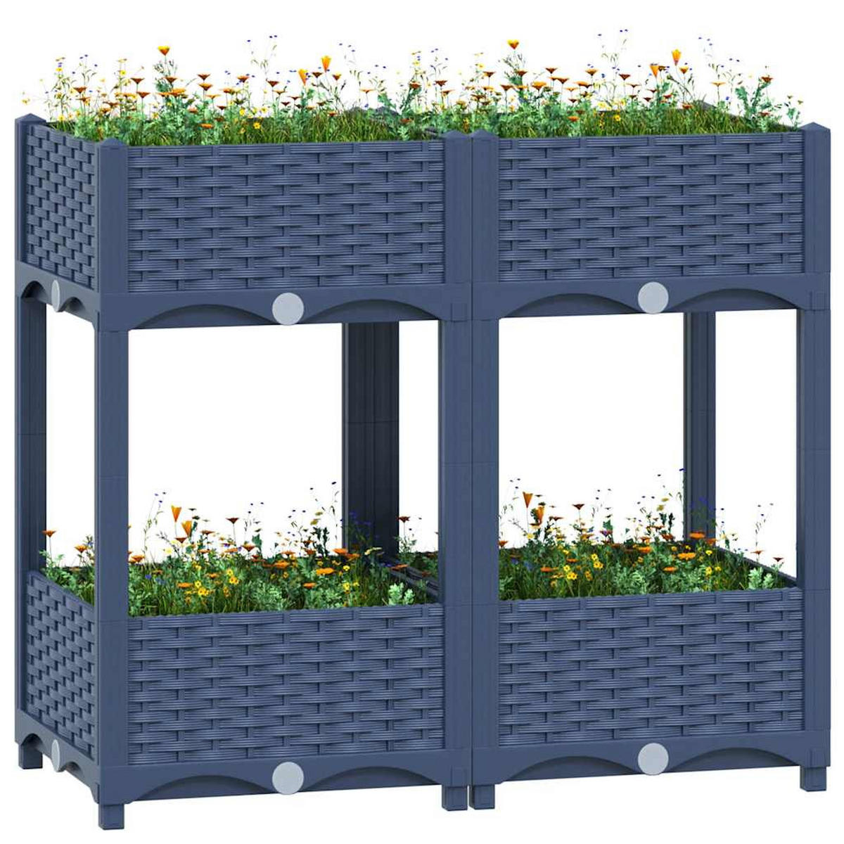 HOCHBEET 80/40/71 Cm Polypropylen - Blau, Kunststoff (80/71/40cm) - vidaXL