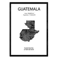 POSTER Länder & Kontinente Guatemala A3 Schwarzer Rahmen - Schwarz, Papier (29.7/5/42cm) - Nacnic