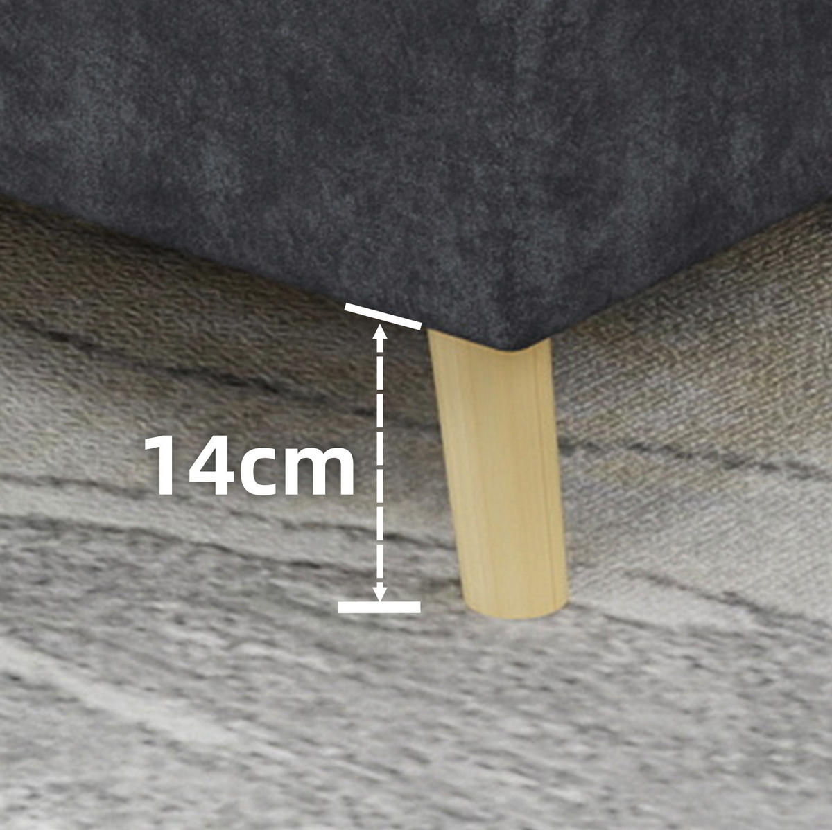 ČALÚNENÁ posteľ 140/200 cm s geometrickým čelom, stabilným lamelovým roštom a jednoduchou montážou, Sivá - sivá, textil (140/200cm) - Redom