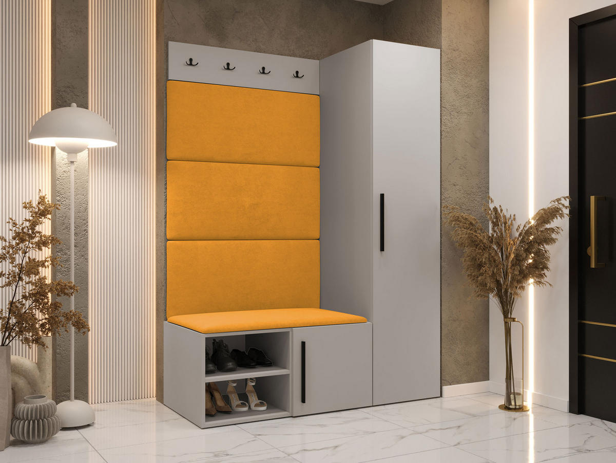 GARDEROBEN-SET Medi II - Kaschmir/Schwarz, Holzwerkstoff/Kunststoff (40/191/50cm) - MIRJAN24