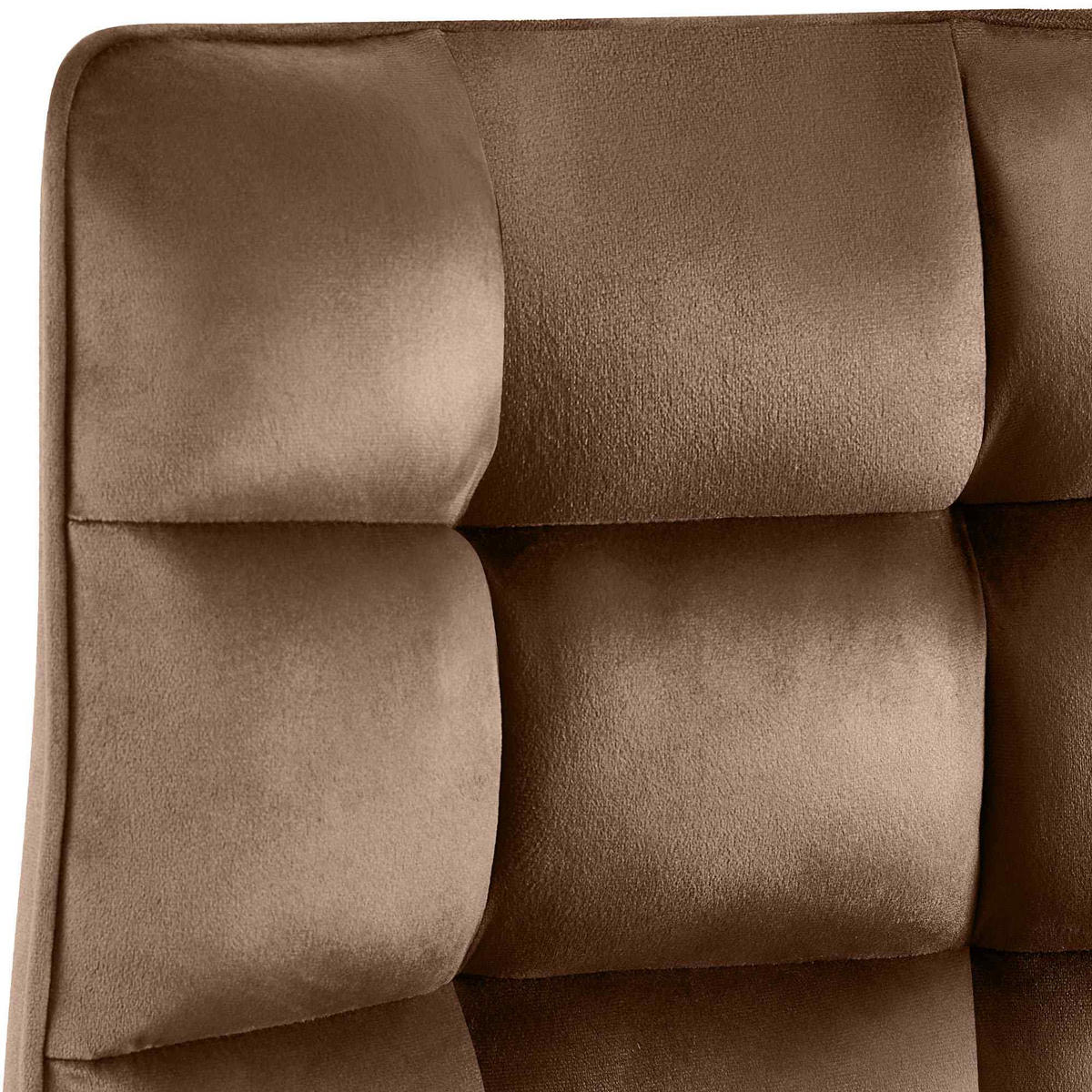 STUHL 2er Set Samt Braun - Schwarz/Braun, Textil/Metall (58/84/57cm) - CLP