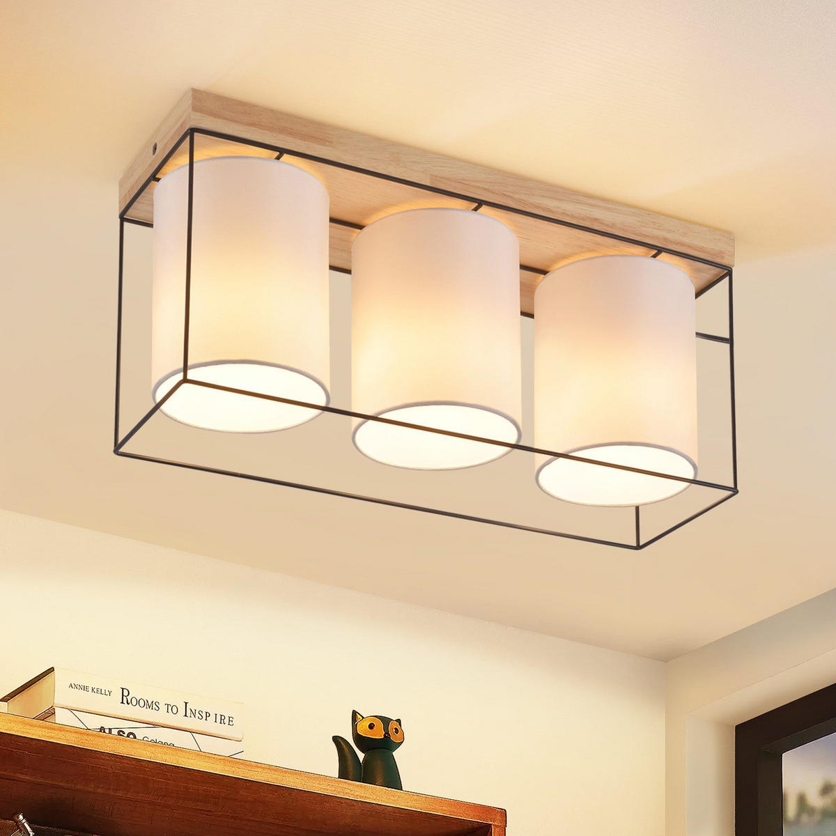 DECKENLEUCHTE Larissara 43/13.5/21 cm - Braun, Metall (43/13.5/21cm) - ZMH