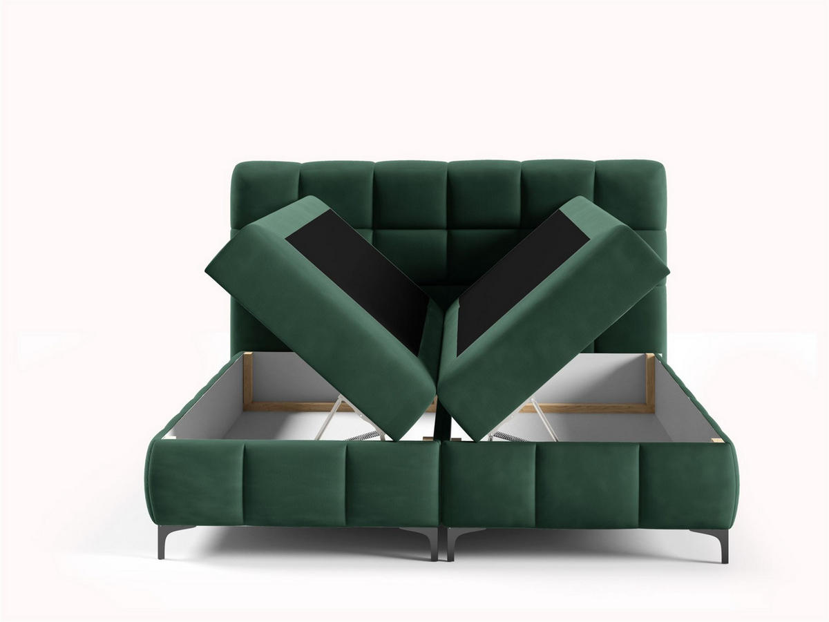 BOXBETT Sophie In Salvador - Dunkelgrün, Holzwerkstoff/Textil (180/200cm) - Fun Möbel