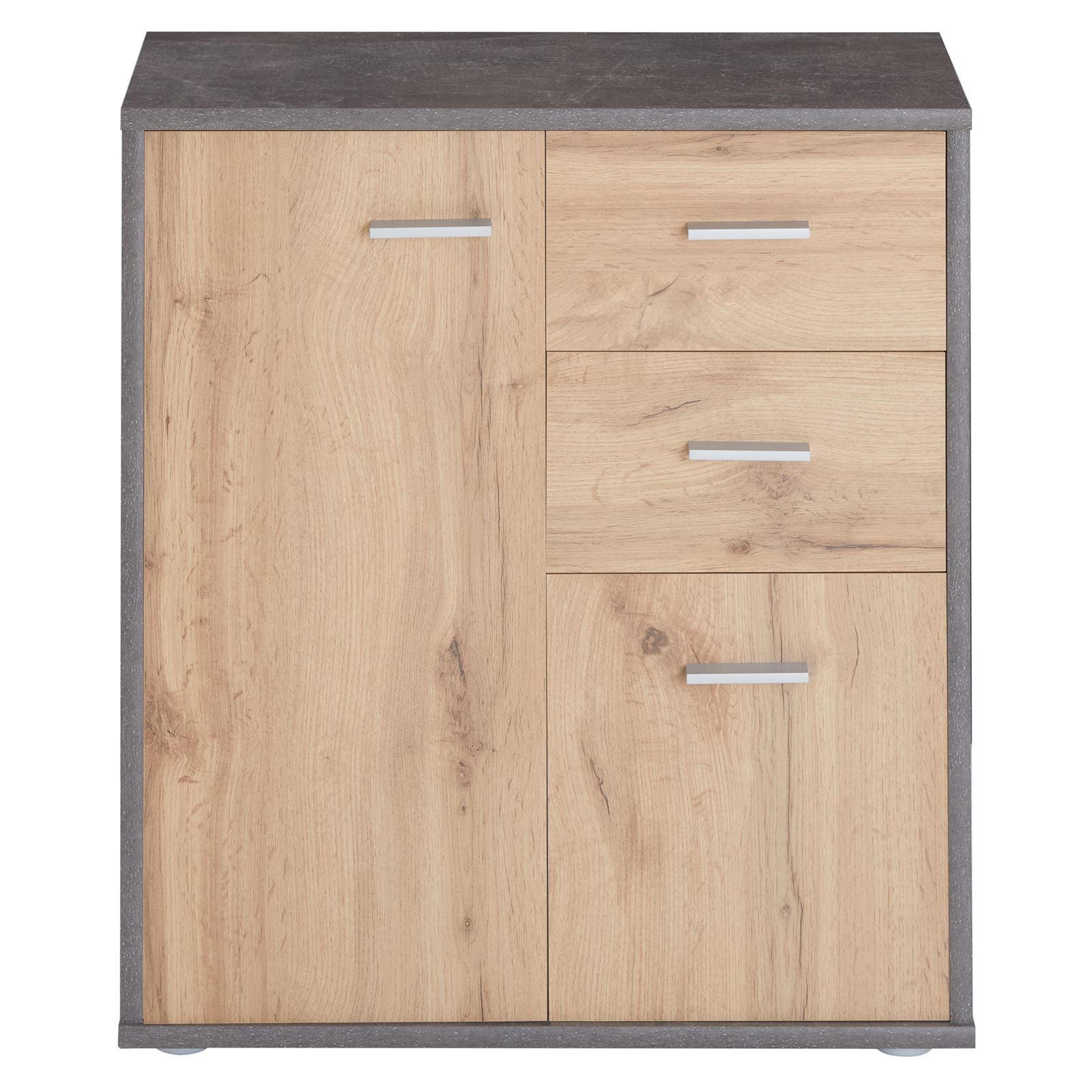 KOMMODE LOCARNO - Dunkelgrau/Eiche Wotan, Holzwerkstoff (60/70/30cm) - CARO-Möbel