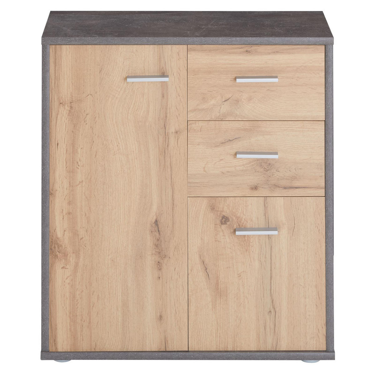 KOMMODE LOCARNO - Dunkelgrau/Eiche Wotan, Holzwerkstoff (60/70/30cm) - CARO-Möbel