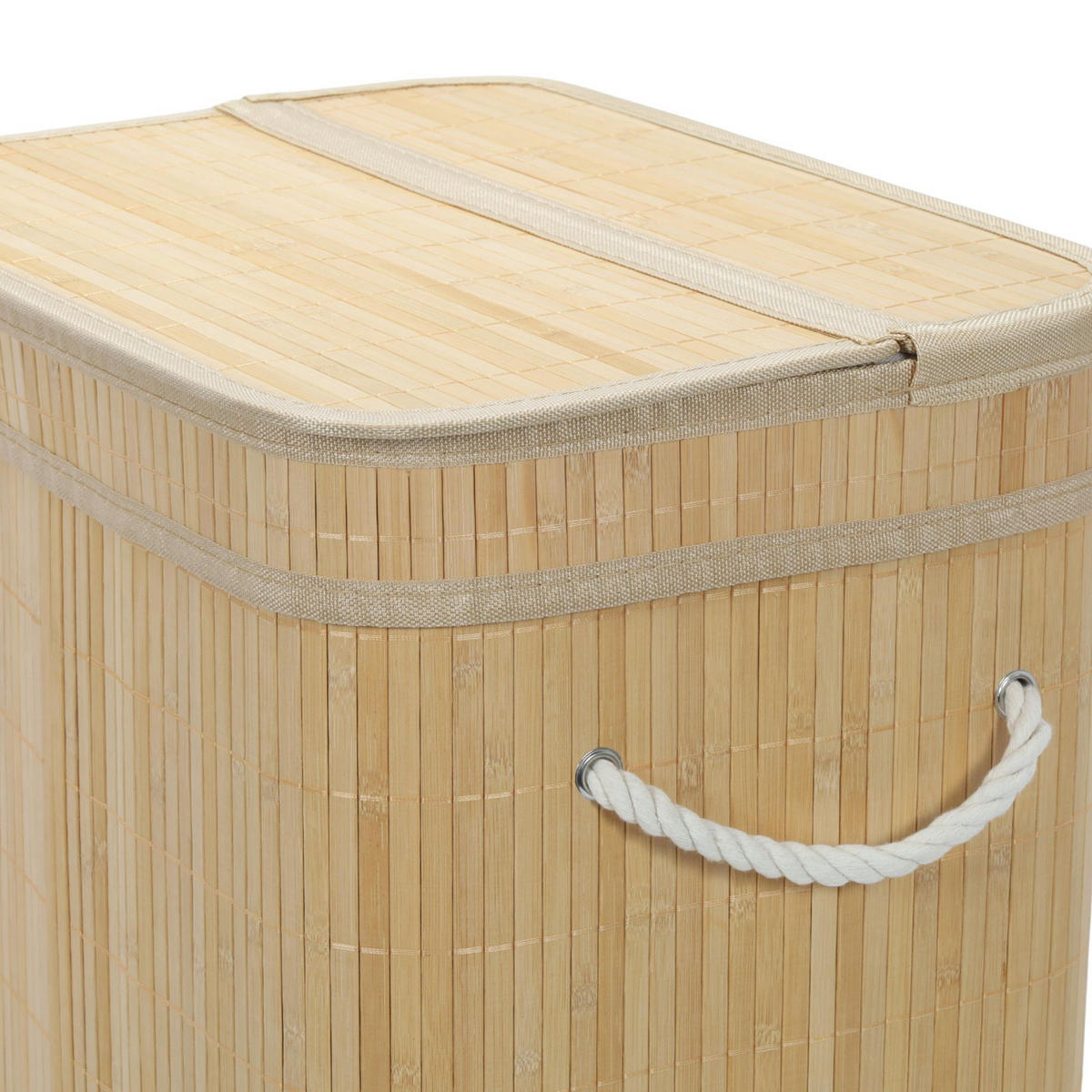 WÄSCHEKORB Bambus Luva 80 l - Beige, Naturmaterialien (42/60/32cm) - NUXIO