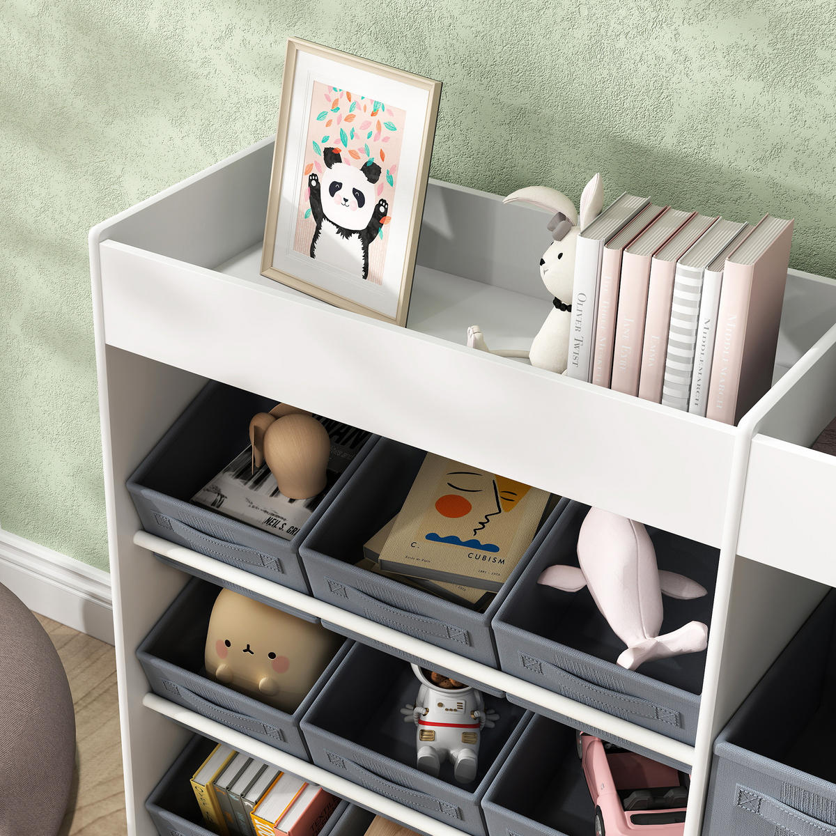 KINDERREGAL - Weiß, Holzwerkstoff/Kunststoff (30/80/105cm) - AIYAPLAY