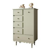 HOCHKOMMODE BABUSHKA mit Schubladen, Olivgrün - Olivgrün, Holzwerkstoff (84/140/50cm)