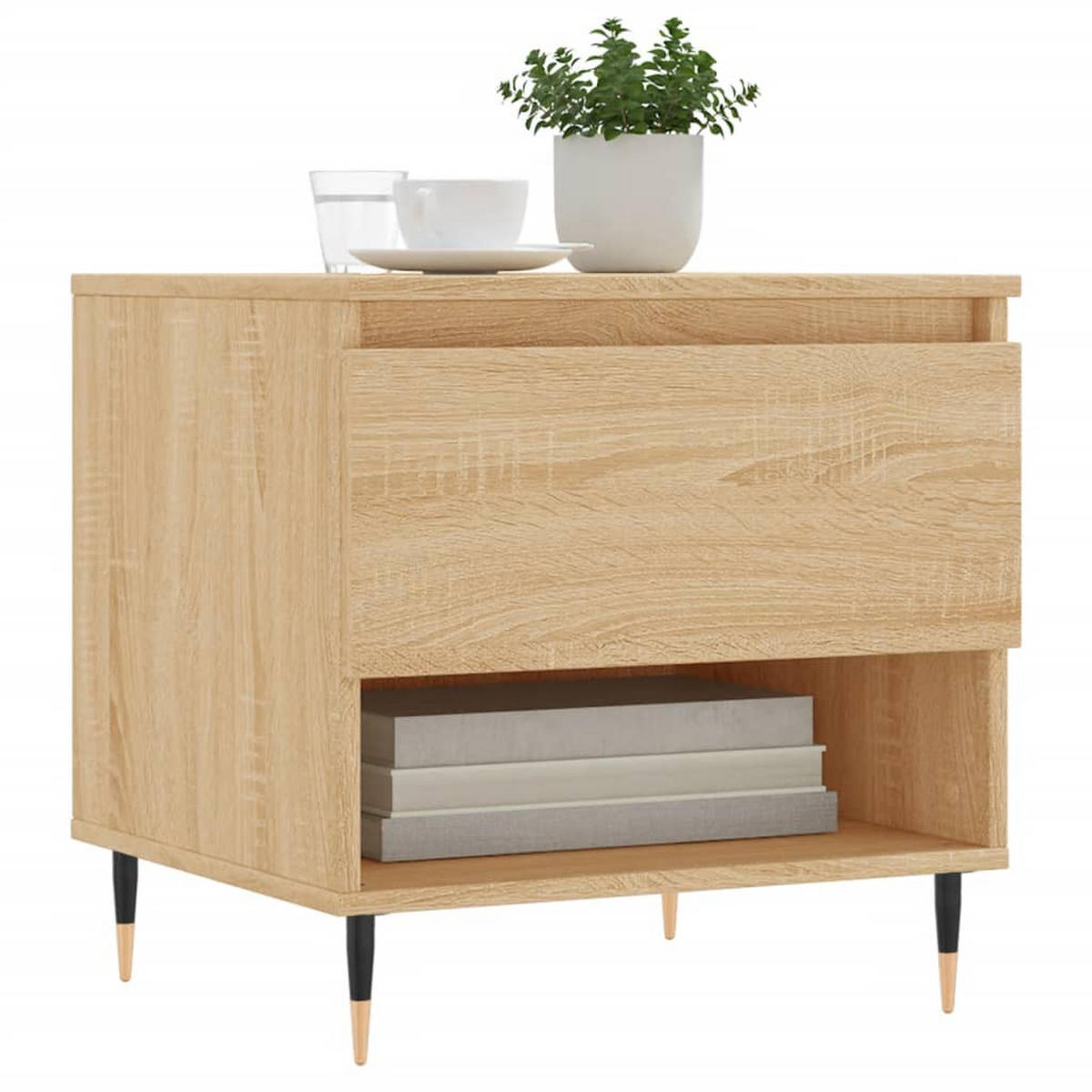 COUCHTISCHE 2 Stk. Sonoma-Eiche 50x46x50 cm Holzwerkstoff - Braun, Holzwerkstoff (46/50/50cm) - furnicato