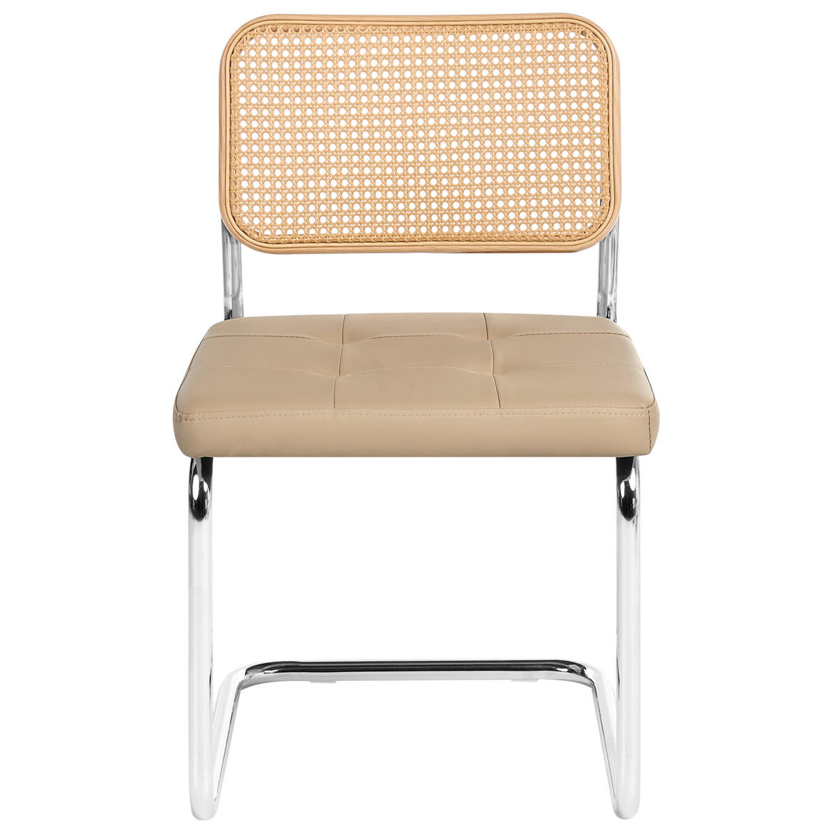ESSZIMMERSTUHL 2er-Set Metall Taupe Ethete - Hellbraun, Kunststoff (49/83/54cm) - Beliani