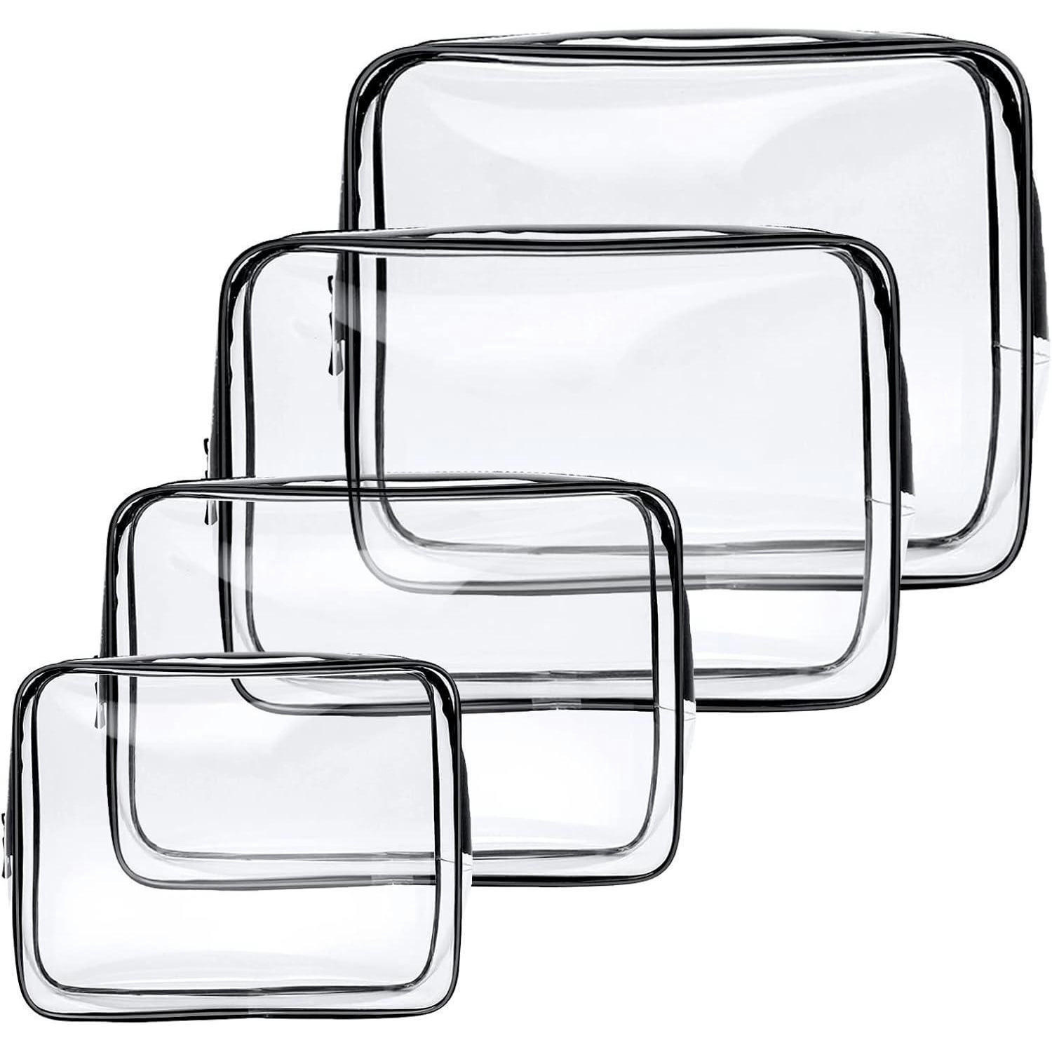 KULTURTASCHE 4-teiliges Set Transparent PVC - Transparent, Kunststoff (1/1/1cm)