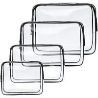 KULTURTASCHE 4-teiliges Set Transparent PVC - Transparent, Kunststoff (1/1/1cm)