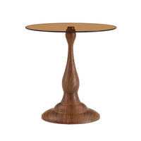 BEISTELLTISCH rund Braun Sicherheitsglas/Metall 50/50/51,5 cm - Braun, Glas/Metall (50/50/51.5cm)