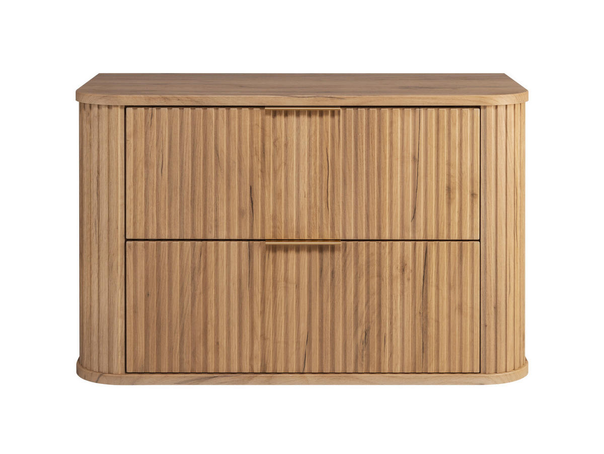 BADEZIMMERSCHRANK, Gold Craft Eiche, Goldene Griffe, 80,4 x 51,7 x 41,5 cm - Goldfarben/Braun, Holzwerkstoff/Kunststoff (80.4/51.7/41.5cm) - 3XE LIVING