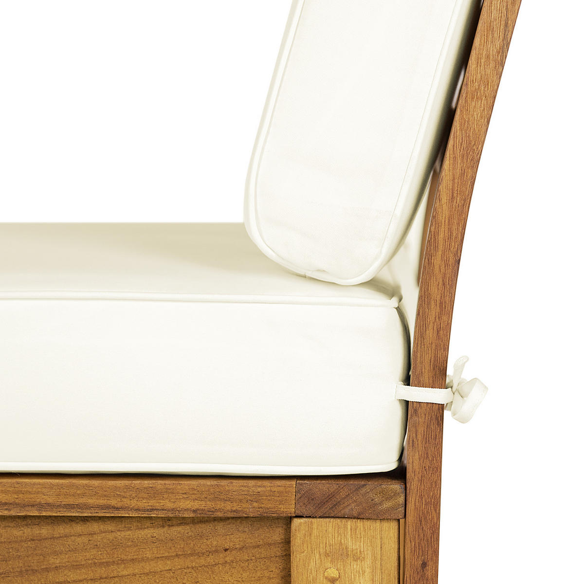 LOUNGESESSEL - Webstoff / Akazie massiv - Weiß, Holz/Textil (60/73/71cm) - home24