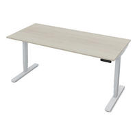 SCHREIBTISCH Elektrisch höhenverstellbarer Schreibtisch Y-Line Eiche Polar Weißaluminium 160/80/62-127cm - Eiche Bianco/Weiß Hochglanz, Holzwerkstoff/Metall (80/160/127cm) - ASSMANN