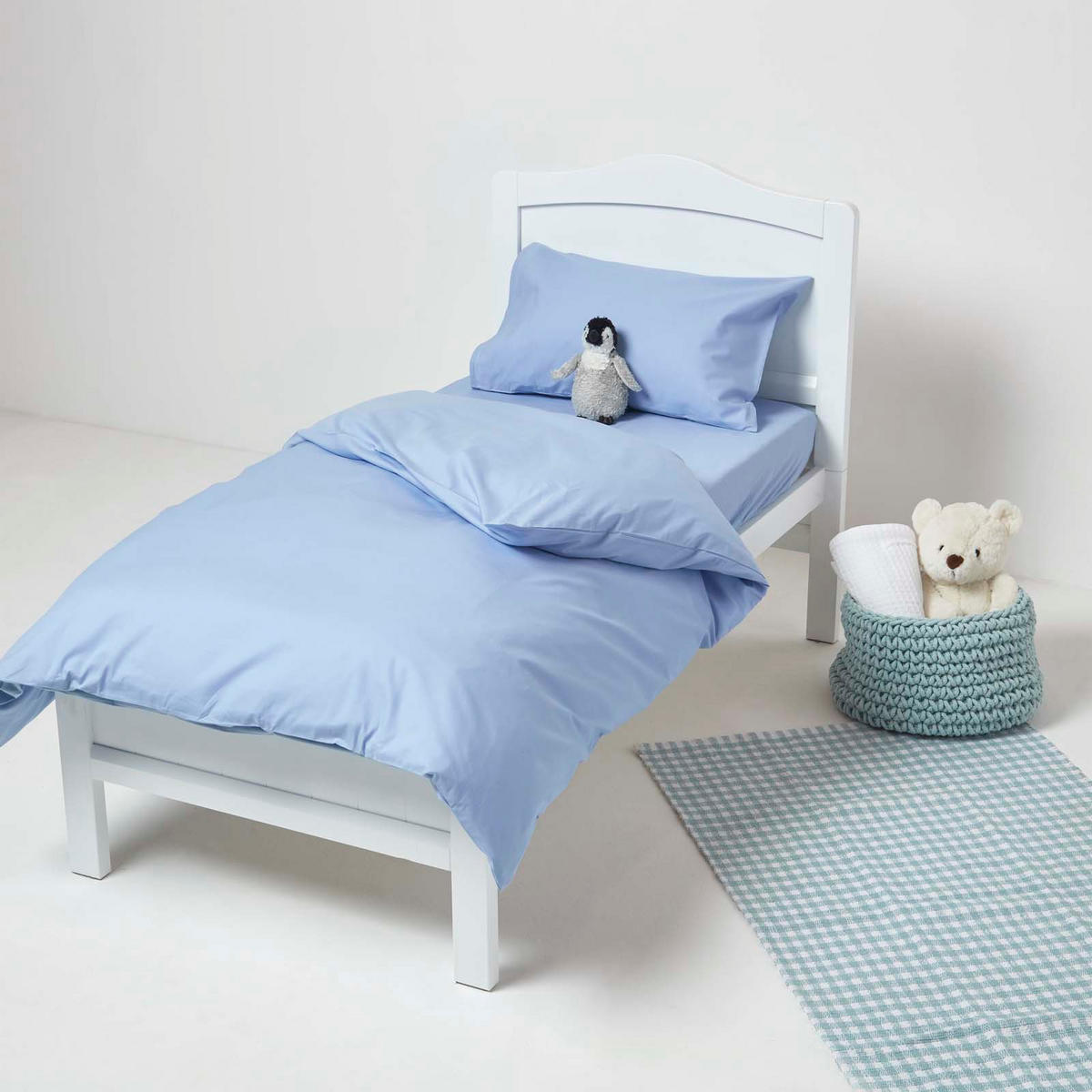 BABY-SPANNBETTLAKEN 2er-Set, Ägyptische Baumwolle, 60/120 cm - Blau, Textil (60/120cm) - Homescapes