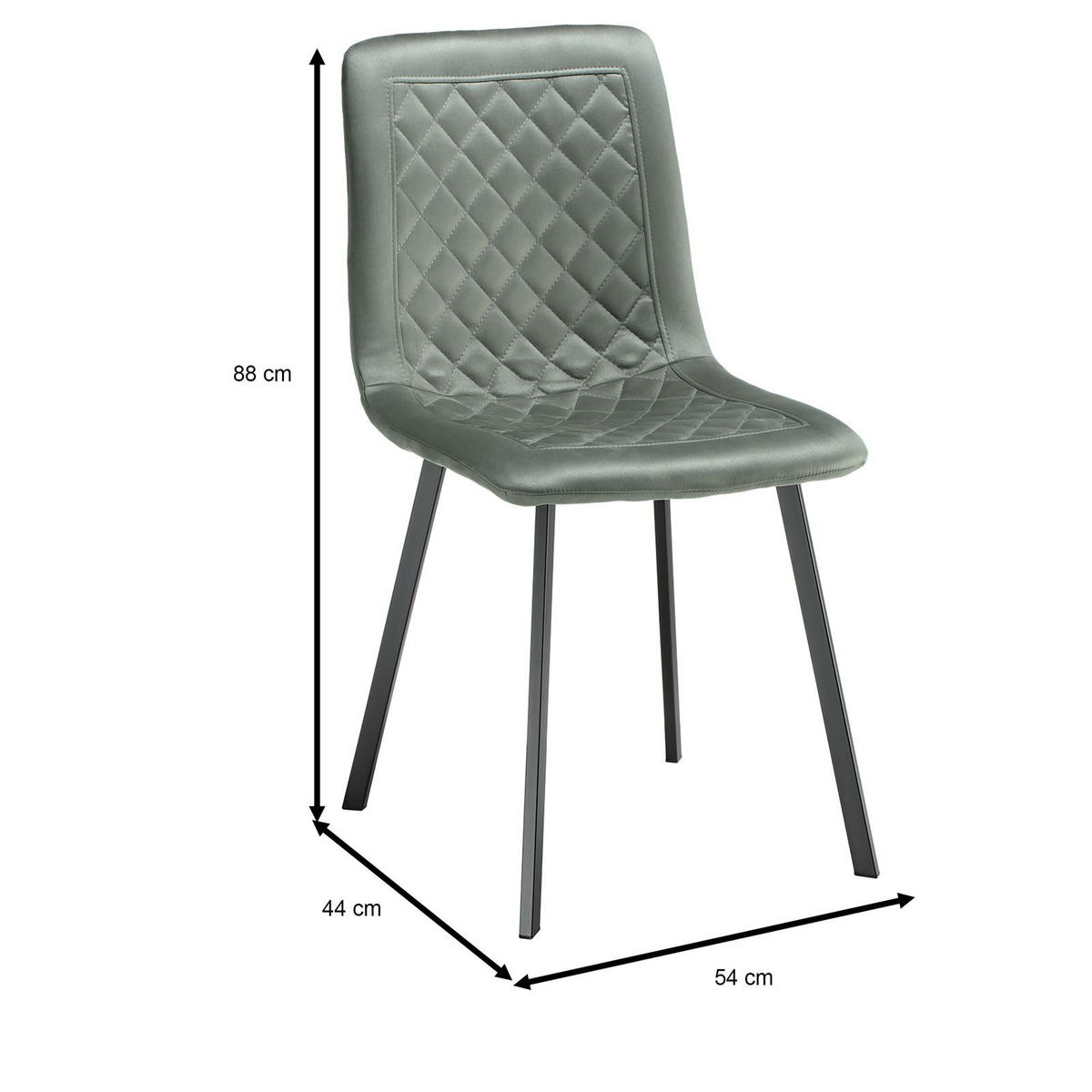 ESSZIMMERSTUHL TERNI 4ER-SET - Grün, Textil (44/88/54cm) - CARO-Möbel